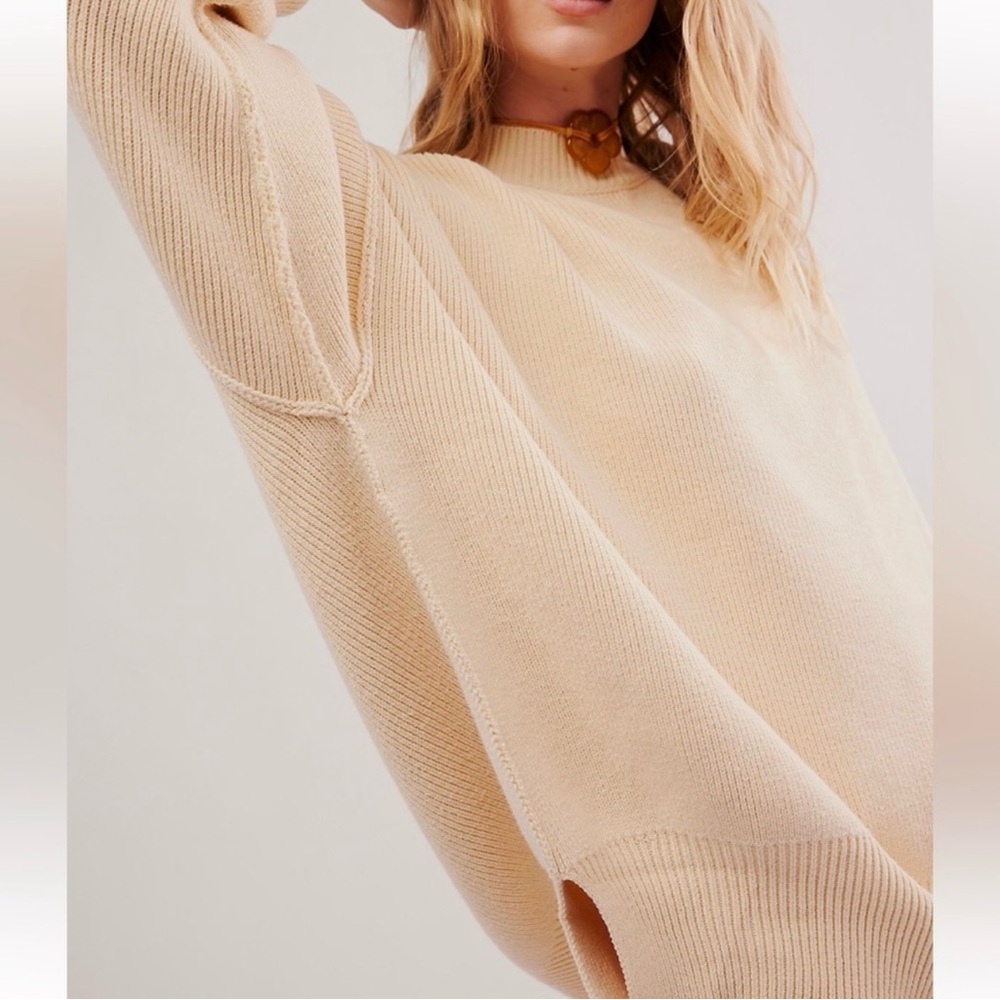 Free People Easy Street Tunic Cream Sweater - Picture 6 of 10